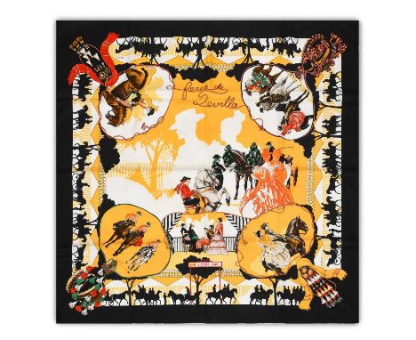 Hermes Silk Scarf, Feria de Sevilla Designed by Hubert de Watrigant, it celebrates the Fair in Seville, that has been taking 