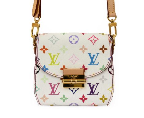 Circa 2012 Louis Vuitton Heart Breaker Multicolore Cross Body Bag, brass tone hardware, four studs to the base, light tan vac