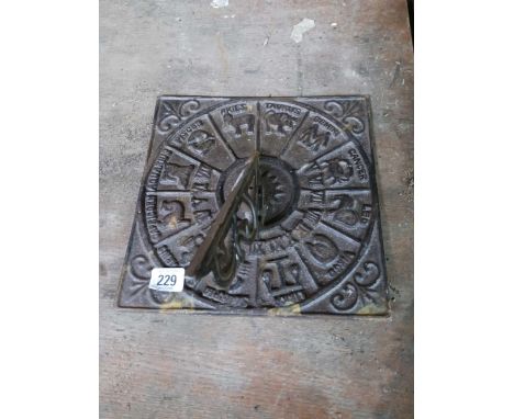 CAST IRON SUNDIAL WITH STAR SIGNS