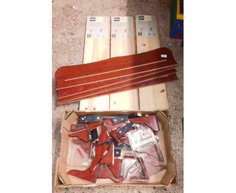 CARTON WITH MISC DISPLAY SHELF BRACKETS & OTHER VARIOUS SHELVING UNITS