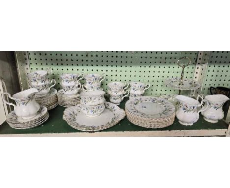 SHELF OF ROYAL ALBERT BRIGADOON PATTERN CHINAWARE