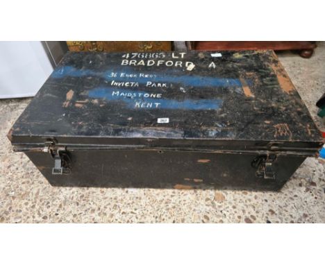 METAL UNIFORM TRUNK & A DOCUMENT CASE
