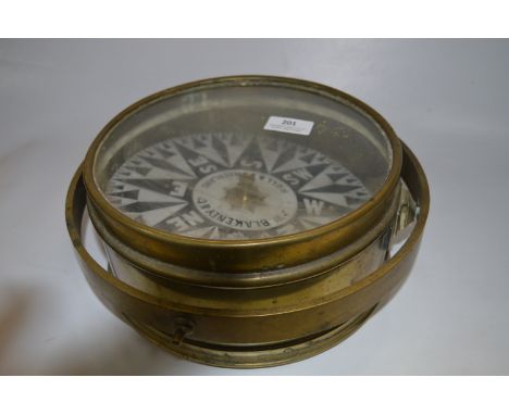Brass Ships Compass J.W.Blackney & Company Hull and Sunderland  