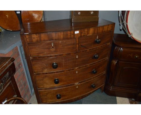 Mahogany Bow Front Chest of Drawers on Bracket Feet 