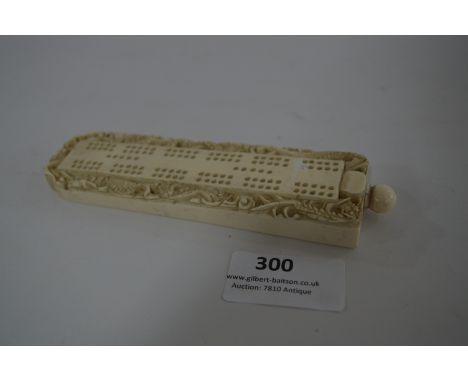 Carved Ivory Cribbage Board 