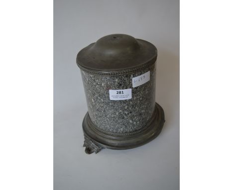 Marble and Pewter Tea Caddy 