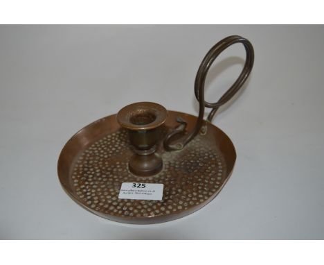 Arts and Craft Hammered Copper Chamber Stick 