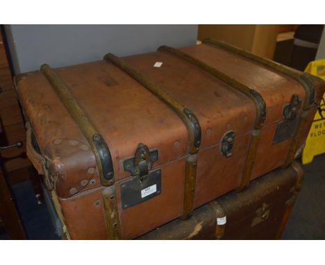 Leather Traveling Trunk 