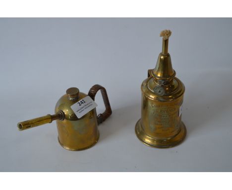 French Brass Oil Lamp and Another Brass Oil Lamp 