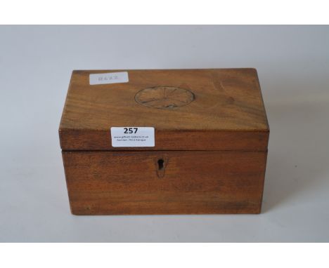 Mahogany Caddy Box with Inlaid Top 