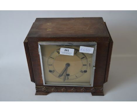 Oak Cased Mantel Clock 