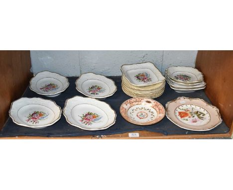 A Chamberlains Worcester Armorial Dish, with salmon and gilt lotus flower border and a central crest, inscribed ''Pax in Bell