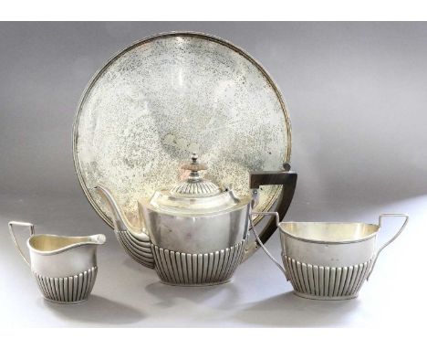 A Three-Piece American Silver Tea-Service and an American Silver Dish, Each by Gorham, Providence Rhode Island, Circa 1900, t