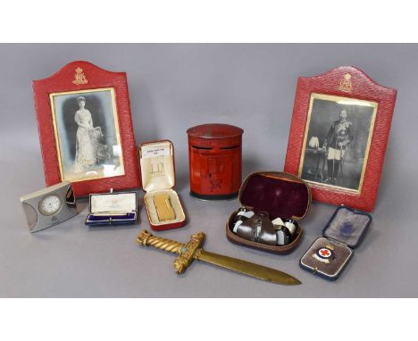 A Miscellaneous Group, including a pair of portrait photographs of King George V and a signed Queen Mary; a Post Office money