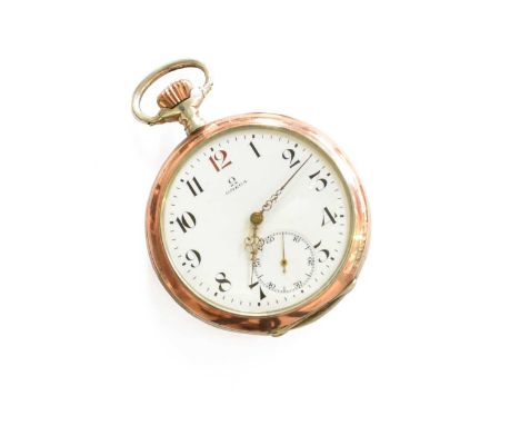 A Silver Open Faced Pocket Watch, signed Omega, case stamped 0.800, movement signed and numbered 4230305Hand setting correctl