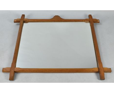 A Light Oak Framed Wall Mirror, 96x82cms (Max)