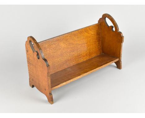 A Late Victorian Gothic Influenced Oak Book Trough with Pierced Sides, 37cms Wide