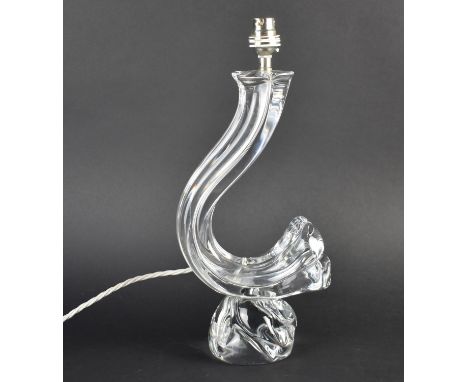 A Mid 20th Century Glass Table Lamp Base by Daum, 36cms High