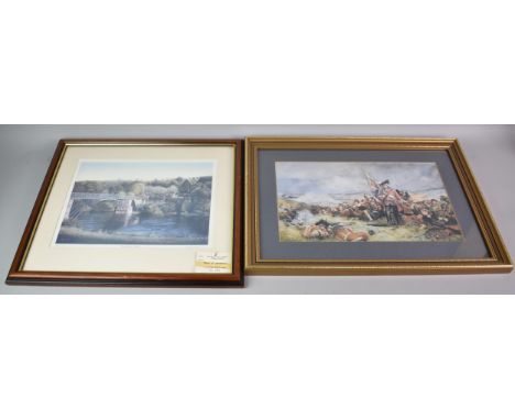 A Military Print After Skeoch Cumming, "Fontenoy", together with a Limited Edition print, "Morning Light at Coalport" after J