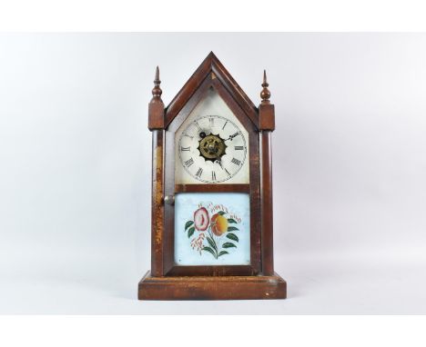 An Early 20th Century American Alarm Clock of Architectural Form, 38cms High