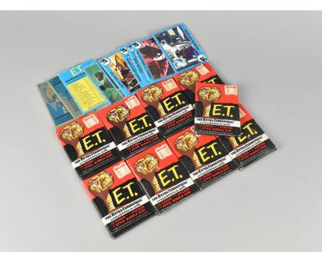 A Collection of Nine Unopened ET The Extra Terrestrial Packs Containing Ten Cards, One Sticker and One Stick of Bubble Gum, A
