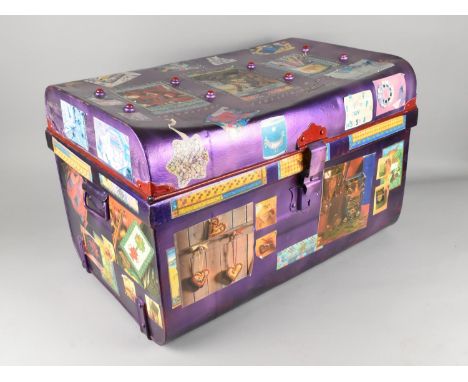 A Metal Decoupage Decorated Trunk