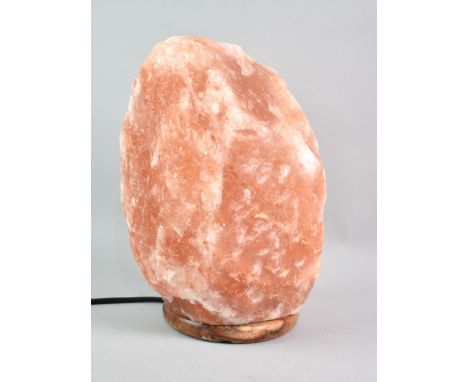A Late 20th Century Himalayan Rock Salt Table Lamp, 26cms High