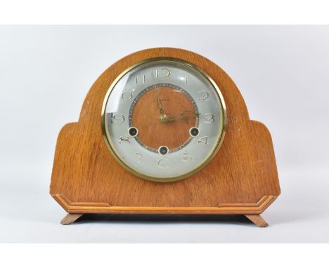 An Art Deco Influenced Westminster Chime Mantel Clock, 39cms Wide