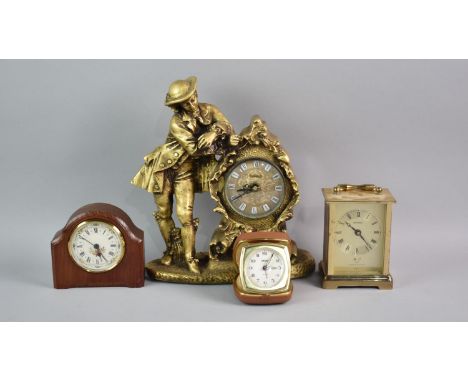 A Collection of Modern Mantel Clocks and a Travel Alarm Clock