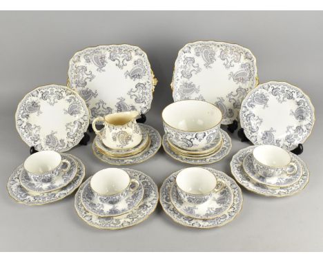 An Early 20th Century Royal Crown Derby Scrolled Paisley Pattern Part Tea Set to Comprise Four Cups, Twelve Saucers, Six Side