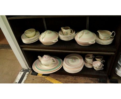 A Susie Cooper 'Dresden Spray' part tea and dinner service, pattern no 1005. Condition Report: Several pieces have crazing to