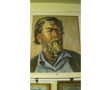 Phyllis Doyle, head and shoulders portrait of R O Dunlop, inscribed verso, oil on canvas, 59 x 50cm. 