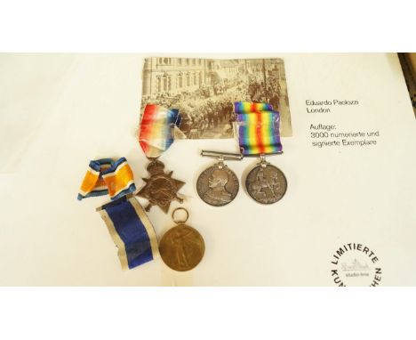 Medals: a World War I trio to 289144 C. Roberts, Stoker, I R.N., comprising war medal; 1914-15 star; and victory medal; toget