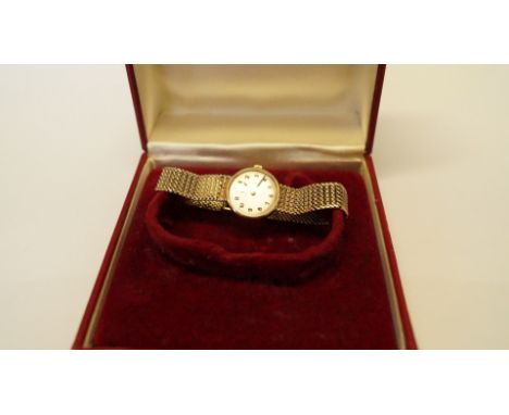 An Omega 9ct gold ladies wristwatch, boxed, manual wind. Condition Report: In good used condition overall.  The glass has sur