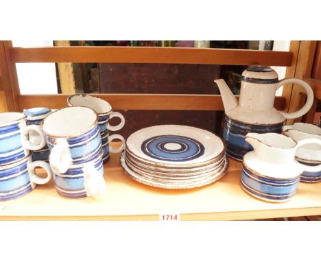 A Midwinter 'Moon' pattern part coffee service, (one shelf). 