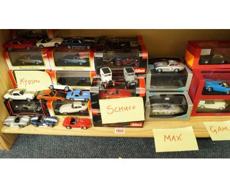 Model Cars: a small quantity of Kyosho; Schuco; Max; and Gama models, mostly boxed, (one shelf).