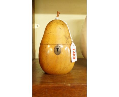 A George III fruitwood pear tea caddy, 15cm high.