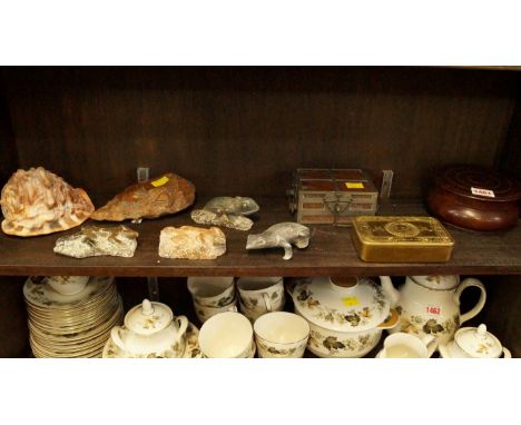 A mixed lot, to include a 1914 Christmas tin; and a neolithic hand axe.  Condition Report: All pieces appear complete and und