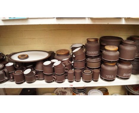 An extensive Hornsea 'Contrast' pattern part tea and dinner service.  Condition Report: All pieces in good order - a clean wi