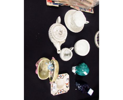 Continental lustre glazed 5 piece tea service Harpstone ashtray + 2 other items