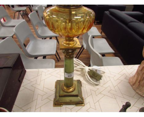Onyx and brass lamp converted to electric