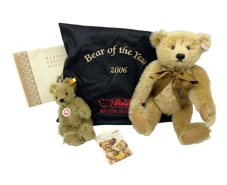 Two Steiff teddy bears comprising 2006 'Bear of the Year', limited edition with original dust bag and certificate, and 'Big F