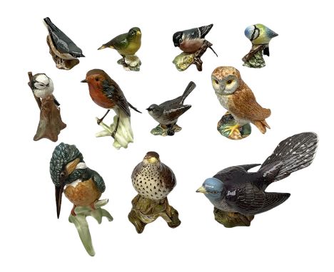 Collection of Beswick birds, to include Song Thrush no.2308, Cuckoo no.2315, together with Goebel figures of birds comprising