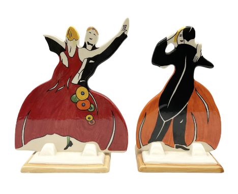 Wedgwood Bizarre Clarice Cliff Age of Jazz Dancers shape 432 and 433