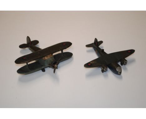 A scratch built model of a Bristol Blenheim bomber and another of a Fair Sword Fish