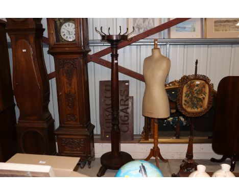 A 19th Century mahogany hat and coat stand