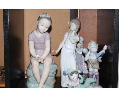 LOT OF CERAMIC FIGURES
including Nao, Leonardo Collection, Lladro, along with animal figures