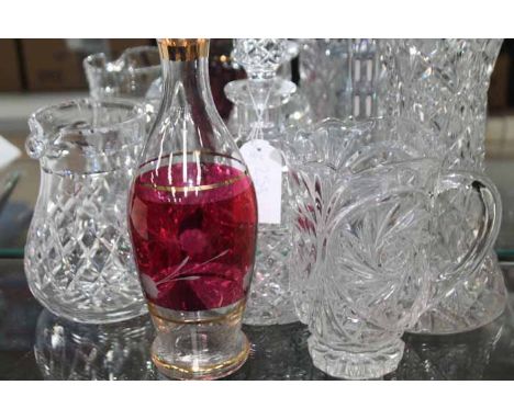 LOT OF CRYSTAL AND GLASSWARE
including vases, glasses and a decanter