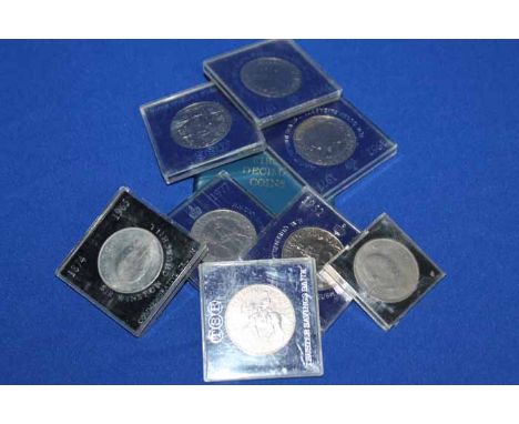 LOT OF CASED COMMEMORATIVE CROWNS
together with a set of Britain's first decimal coins