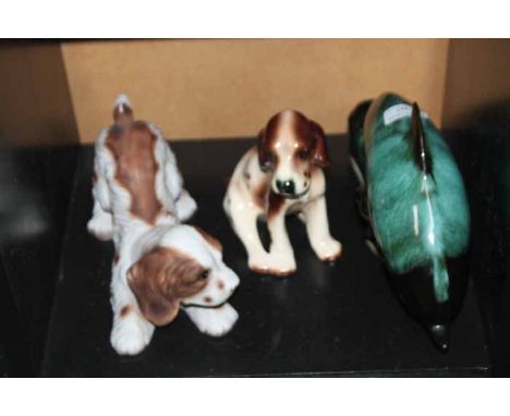 LOT OF CERAMIC ANIMALS,
Including Beswick, Blue Mountain, Nao, as well as three boxed Leonardo figures